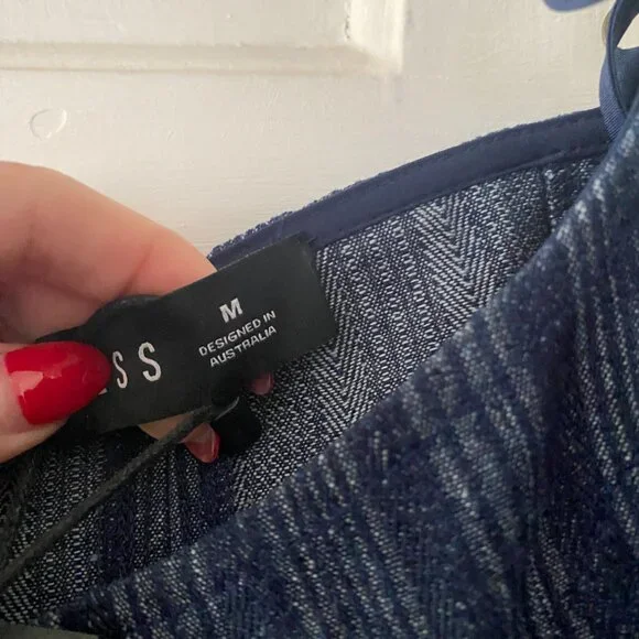 NWT LIONESS Fame Corset Navy Pinstripe - M - Picture 6 of 6